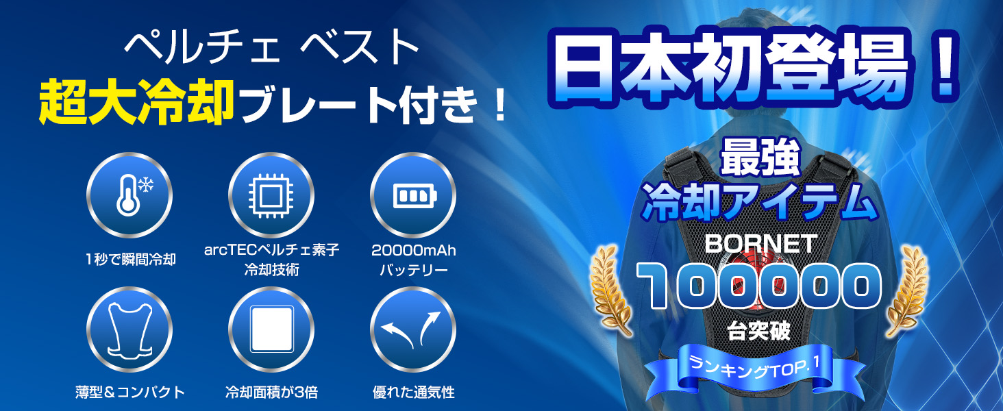Amazon.co.jp: [Bornet] ペルチェ 冷却ベスト【2026最新型arcTEC